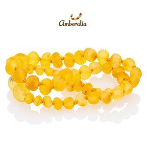 CLEARANCE!!! - Adult Baltic Amber necklace - Raw Lemon 15.7" - Very Small Beads